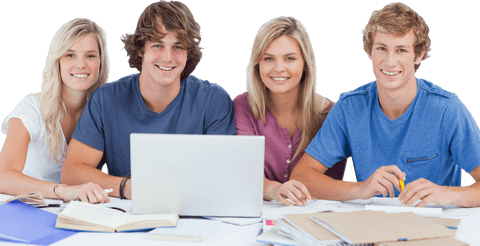 transparent smiling students collaborating with laptop - Download Free Stock Videos Pikwizard.com