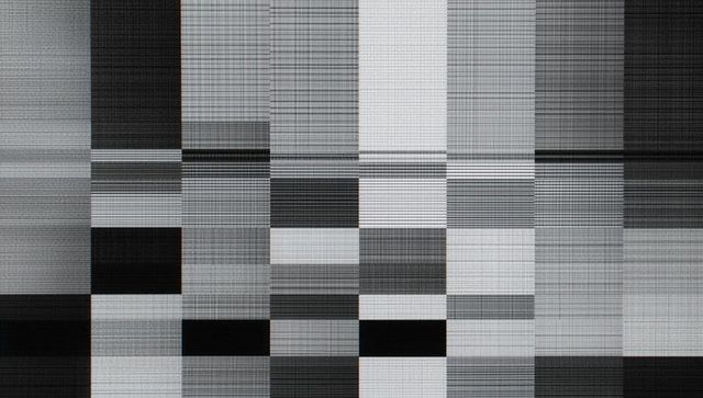 Grayscale Geometric Digital Mosaic Pattern
