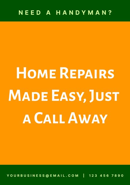 Handyman Service Ad for Easy Home Repairs, Contact Information Included - Download Free Stock Videos Pikwizard.com