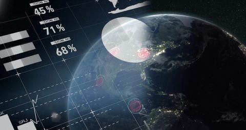 Global Financial Data Analysis with Digital Systems Overlay - Download Free Stock Images Pikwizard.com