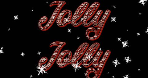 Festive Jolly Text with Snowflakes Against Black Background