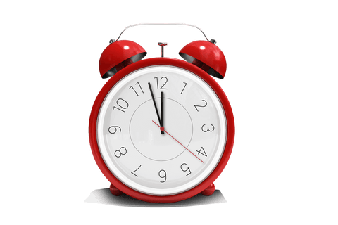 Vintage Red Alarm Clock Striking Midnight Transparent Design - Download Free Stock Videos Pikwizard.com