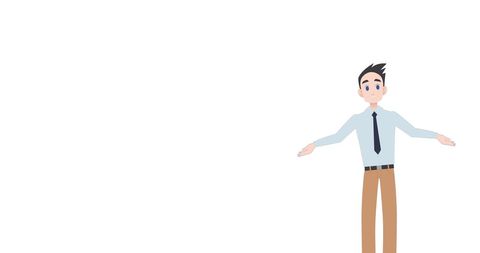 Businessman Pictogram with Open Gesture and Copy Space - Download Free Stock Images Pikwizard.com
