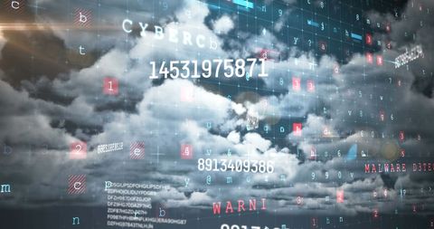 Digital Interface Sky with Cybersecurity Elements - Download Free Stock Images Pikwizard.com