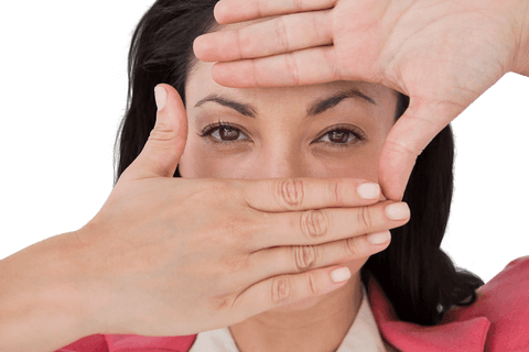 caucasian woman gesturing frame with hands, transparent background - Download Free Stock Videos Pikwizard.com