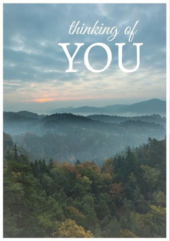 Serene Forest Landscape with Thinking of You Message - Download Free Stock Templates Pikwizard.com