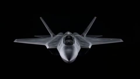 Stealth Fighter Jet Displayed with Lit Contours