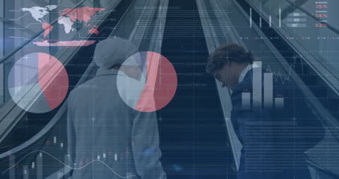 Global Business Analytics Over People on Escalator