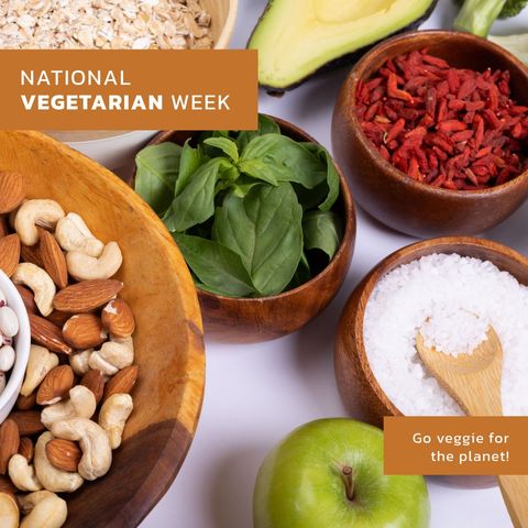 celebrating national vegetarian week with nutritious ingredients - Download Free Stock Templates Pikwizard.com