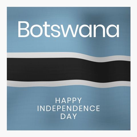 Botswana Flag with Independence Day Celebration Message - Download Free Stock Templates Pikwizard.com