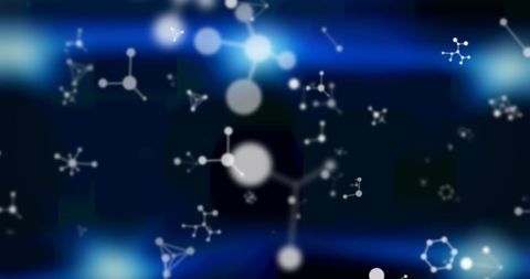 Abstract Molecules on Blue Background for Science Concept