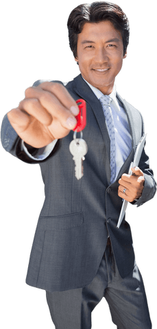 confident realtor holding key in bright transparent setting - Download Free Stock Videos Pikwizard.com