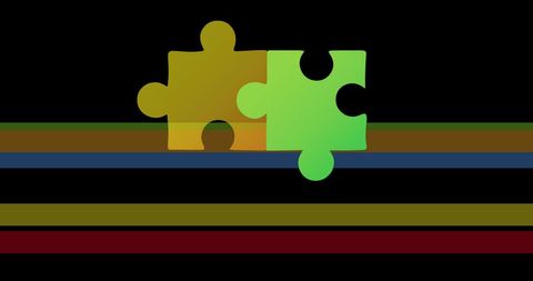 Colorful Puzzle Pieces on Striped Background for Creative Concepts - Download Free Stock Images Pikwizard.com
