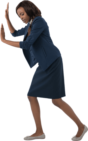 businesswoman pushing imaginary invisible barrier with expression - Download Free Stock Videos Pikwizard.com