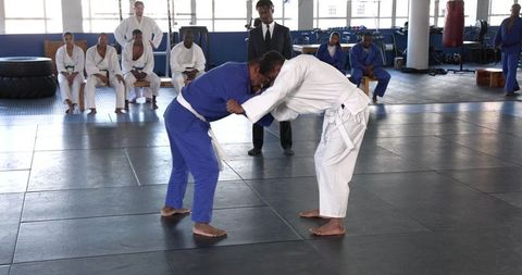 Martial Arts Training in Action at Gym Competition