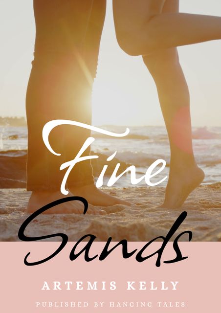 This image depicts a romantic book cover with a beach setting, featuring a couple's feet touching the sand with sunlight in the background. Ideal for use in promoting beach-themed love stories, vacation romance novels, or any content related to couple retreats and serene beach holidays.