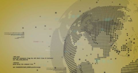 Digital Matrix Over Globe Representing Global Data Processing - Download Free Stock Images Pikwizard.com