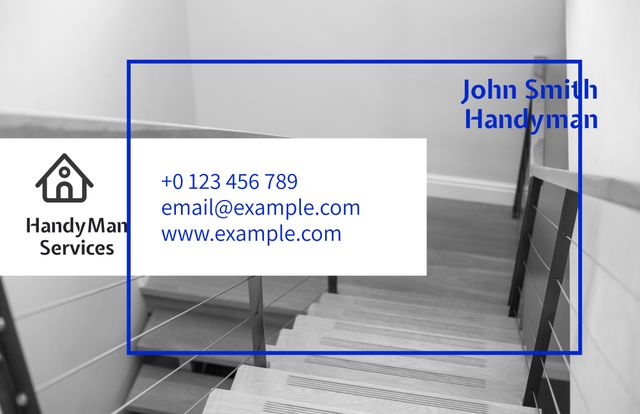 Modern Handyman Business Card Design With Contact Information - Download Free Stock Templates Pikwizard.com