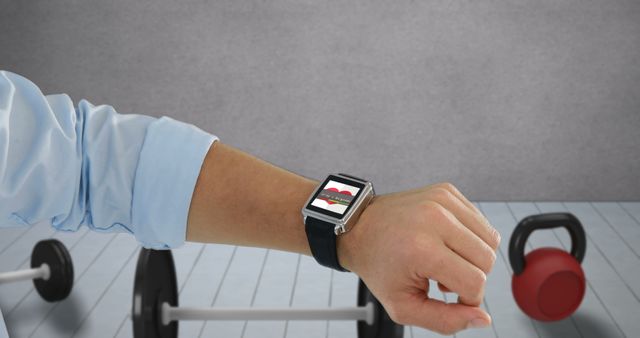 Person Using Smartwatch with Fitness Graph while Exercising in Gym - Download Free Stock Images Pikwizard.com