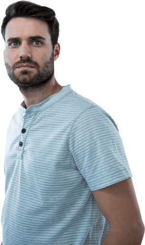 contemplative caucasian businessman in striped shirt on transparent background - Download Free Stock Videos Pikwizard.com