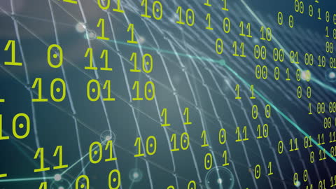 Binary Code and Digital Network Abstract Background