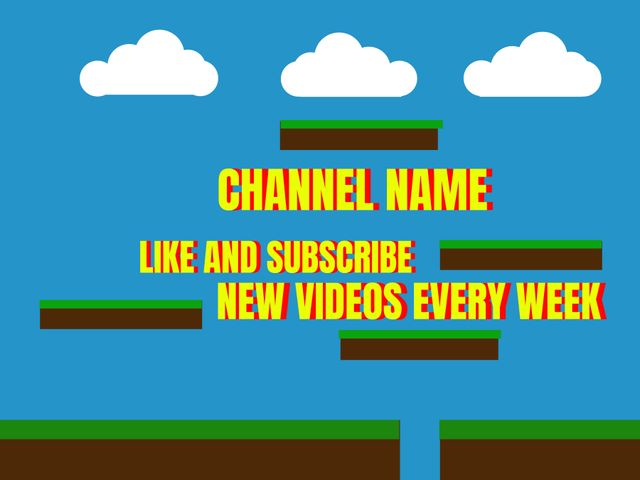 Game-Themed YouTube Promo with Bright Clouds and Platforms - Download Free Stock Templates Pikwizard.com