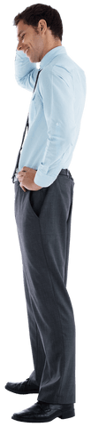 Transparent Background: Pensive Businessman in Formal Attire