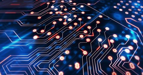 Digital Light Trails on Circuit Board Representing Data Transfer - Download Free Stock Images Pikwizard.com