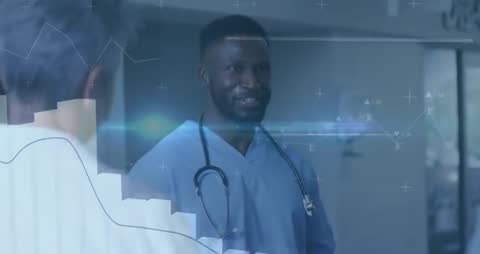 Doctors Visualizing Data with Animated Medical Chart