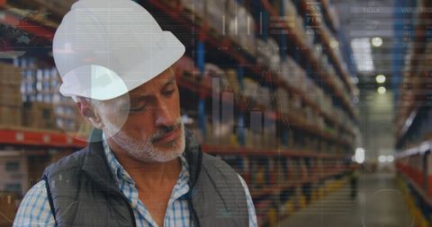 Warehouse Engineer with Data Integration Hologram - Download Free Stock Images Pikwizard.com