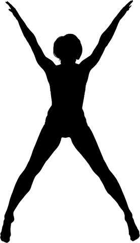 Stylish silhouette of woman exercising on transparent background