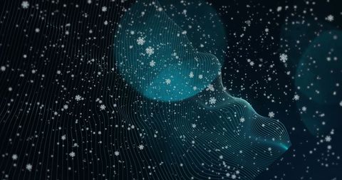 Abstract Snowfall on Black Background with Digital Waves - Download Free Stock Images Pikwizard.com