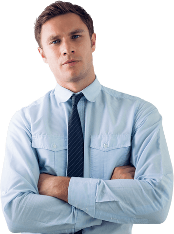 Confident Young Businessman Standing Transparent Background