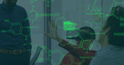 VR Innovation in Office with Scientific Data Overlay - Download Free Stock Images Pikwizard.com
