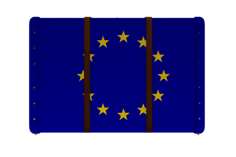 european union travel suitcase on transparent background - Download Free Stock Videos Pikwizard.com