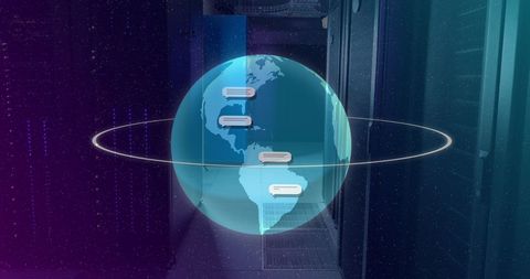 Holographic Globe Displaying Global Data Connectivity - Download Free Stock Images Pikwizard.com