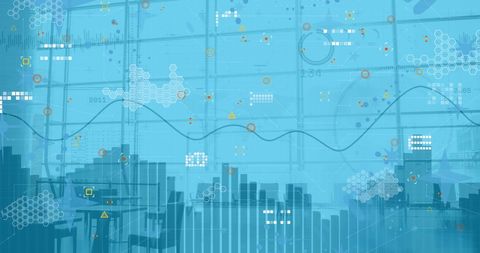Digital Interface with Financial Graphs and Data Analysis - Download Free Stock Images Pikwizard.com