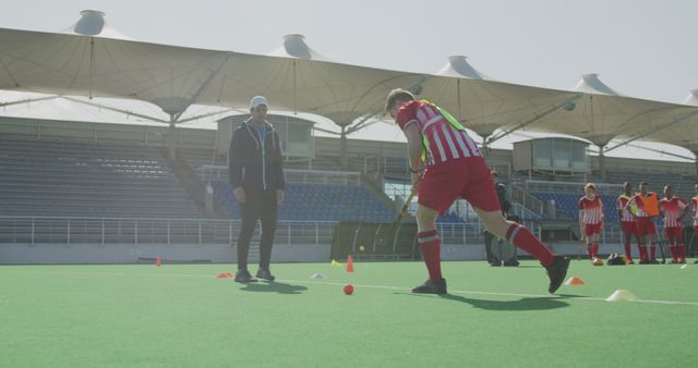 Field Hockey Team Training Session with Coach and Players - Download Free Stock Images Pikwizard.com