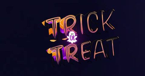 Bold Trick or Treat Lettering on Dark Background