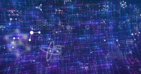 Abstract Molecular and Network Digital Futuristic Background