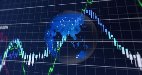Global Financial Data Overlaying Digitized World Map - Download Free Stock Images Pikwizard.com