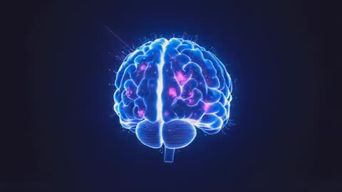 Futuristic 3D Brain Animation with Pulsating Neural Activity