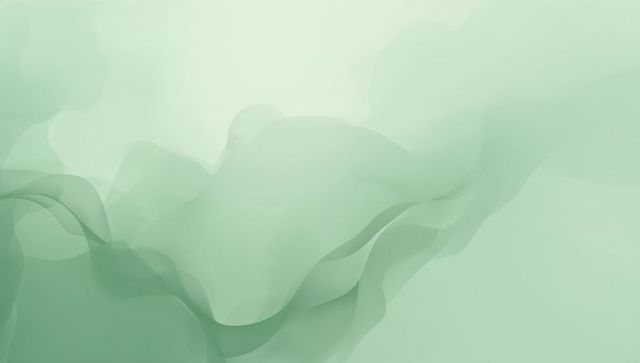 Mint Green Abstract Flowing Waves with Soft Translucent Layers Minimal Ethereal Backdrop