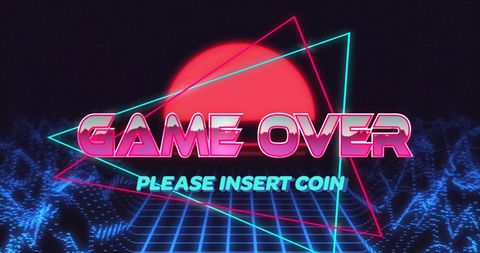 Retro Game Over Screen with Futuristic Visuals