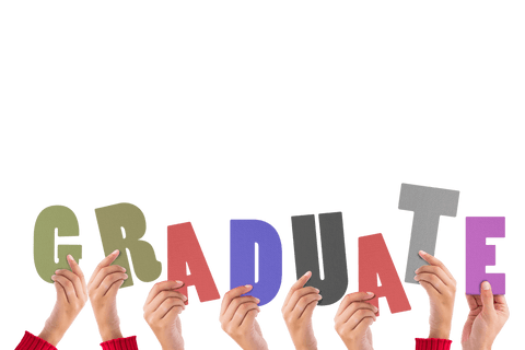 Hands Holding Transparent Graduate Word in Colorful Letters - Download Free Stock Videos Pikwizard.com