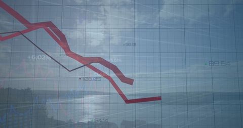 Financial Data Visualization Over Serene Bay Area Skyscape - Download Free Stock Images Pikwizard.com