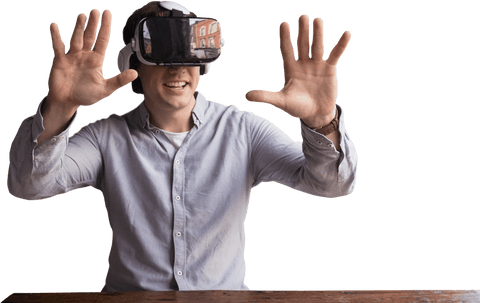 Young Man Enjoying Virtual Reality Experience with Transparent Background - Download Free Stock Videos Pikwizard.com