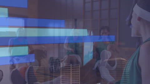 Digital Data Overlay During Intense Basketball Game