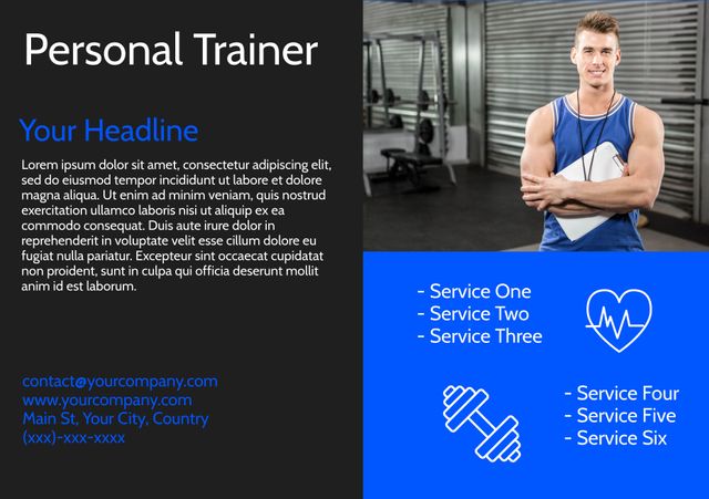 Customizable Personal Trainer Flyers for Gym and Wellness Events - Download Free Stock Templates Pikwizard.com