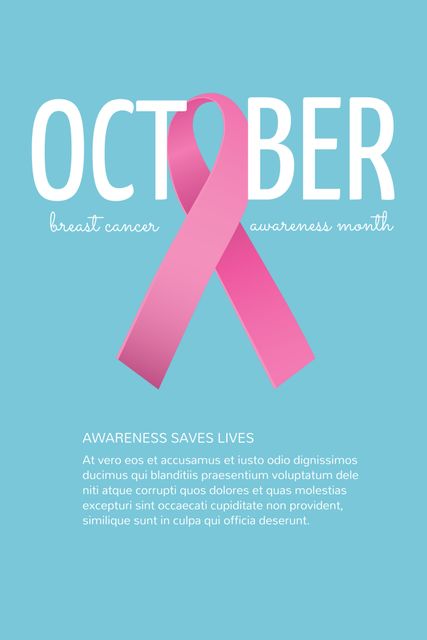 Breast Cancer Awareness Month October Pink Ribbon Poster - Download Free Stock Templates Pikwizard.com